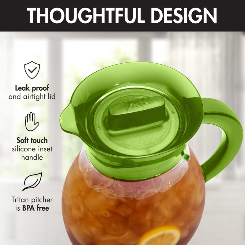 Primula The Big Iced Tea Maker and Infuser, Plastic Beverage Pitcher with Leak Proof, Airtight Lid, Fine Mesh Reusable Filter, Made without BPA, Dishwasher Safe, Green - Image 3